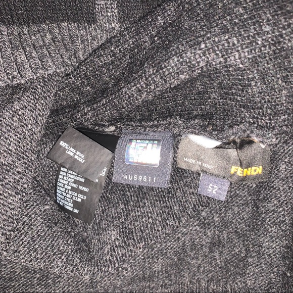 Fendi Black and Grey Wool Pullover Italian Men’s Size 52 - Picture 6 of 6